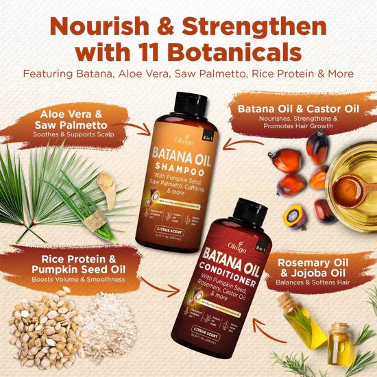 Batana Oil Shampoo & Conditioner - Alopecia Hair Regrowth Support